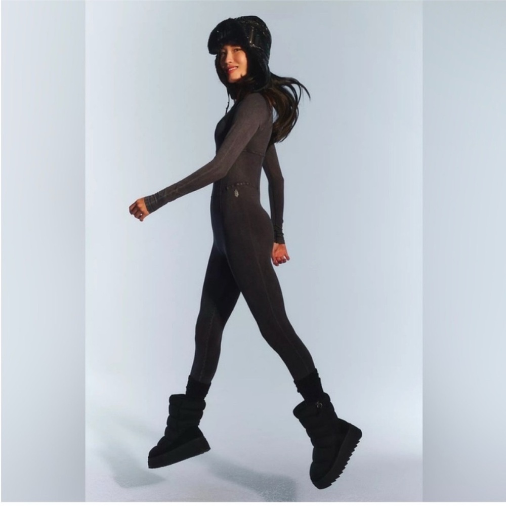 NWOT! 🌟Free People Good Karma Corset Long Sleeve Onesie in Washed Black.XS/Small - Picture 4 of 9